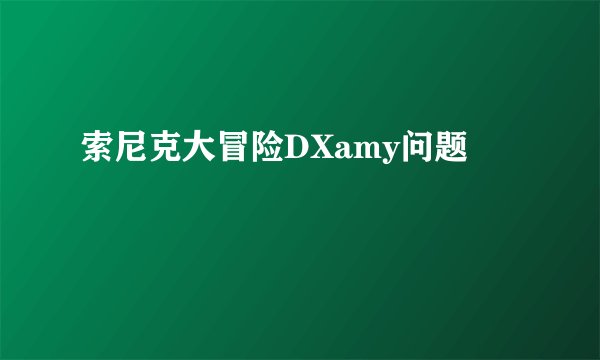 索尼克大冒险DXamy问题