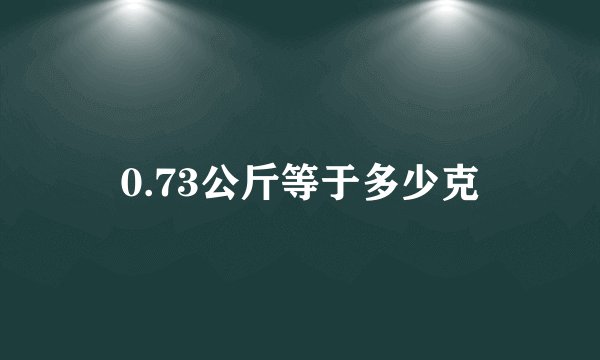 0.73公斤等于多少克