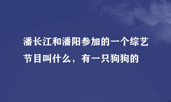 潘长江和潘阳参加的一个综艺节目叫什么，有一只狗狗的