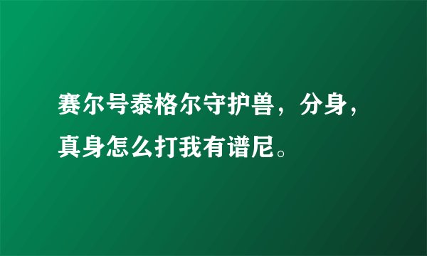 赛尔号泰格尔守护兽，分身，真身怎么打我有谱尼。