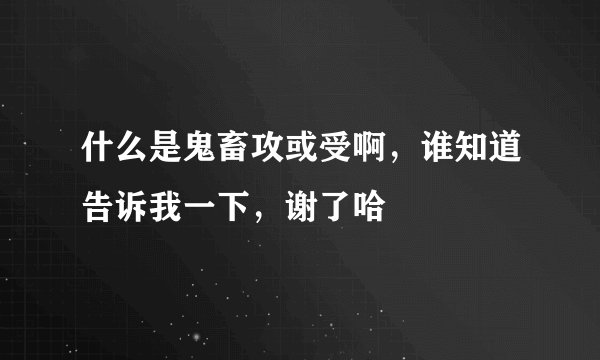 什么是鬼畜攻或受啊，谁知道告诉我一下，谢了哈