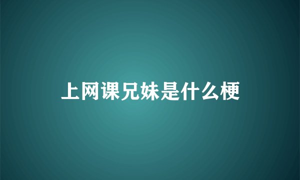 上网课兄妹是什么梗