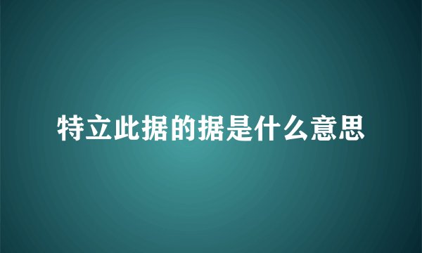 特立此据的据是什么意思