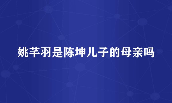 姚芊羽是陈坤儿子的母亲吗