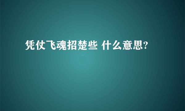 凭仗飞魂招楚些 什么意思?