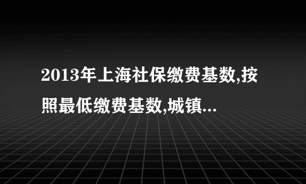 2013年上海社保缴费基数,按照最低缴费基数,城镇和外来人员，单位缴多少，个人缴多少？