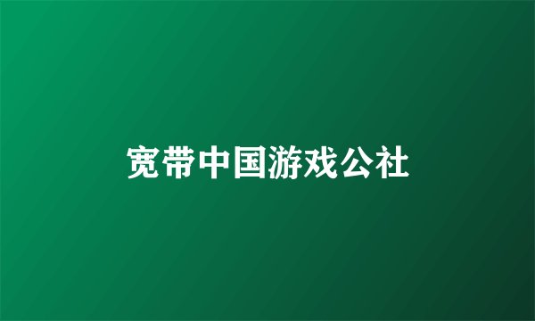 宽带中国游戏公社