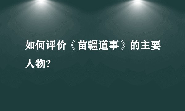 如何评价《苗疆道事》的主要人物?