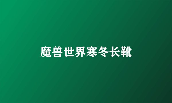 魔兽世界寒冬长靴