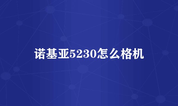 诺基亚5230怎么格机