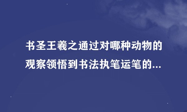 书圣王羲之通过对哪种动物的观察领悟到书法执笔运笔的道理鹅虾_百度知...