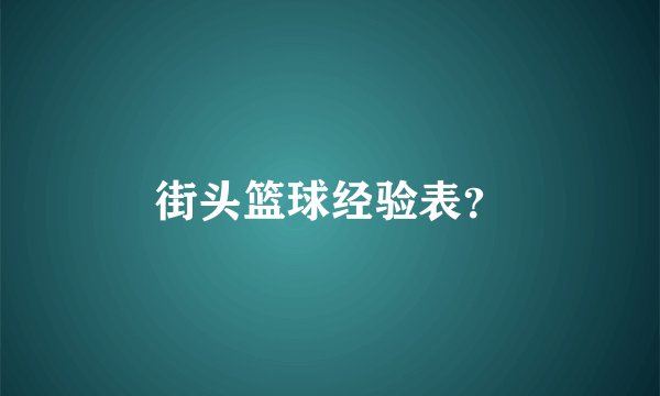 街头篮球经验表？