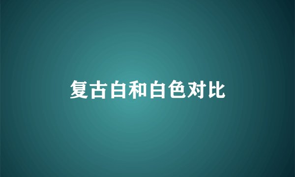 复古白和白色对比