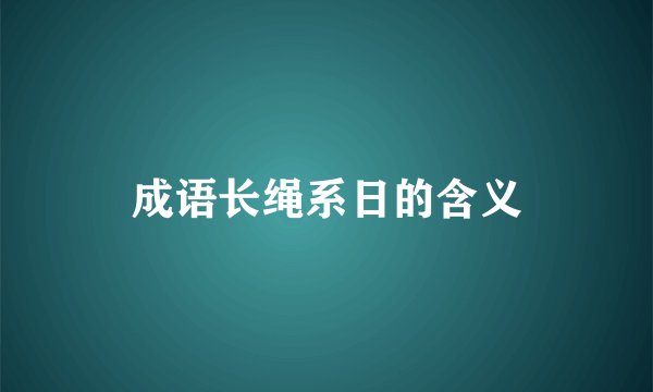 成语长绳系日的含义