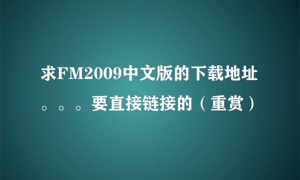 求FM2009中文版的下载地址。。。要直接链接的（重赏）