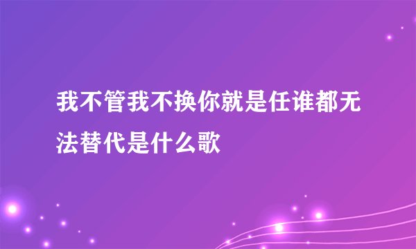 我不管我不换你就是任谁都无法替代是什么歌