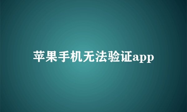 苹果手机无法验证app