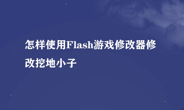 怎样使用Flash游戏修改器修改挖地小子