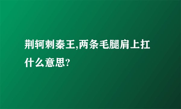 荆轲刺秦王,两条毛腿肩上扛什么意思?