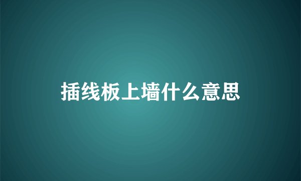 插线板上墙什么意思