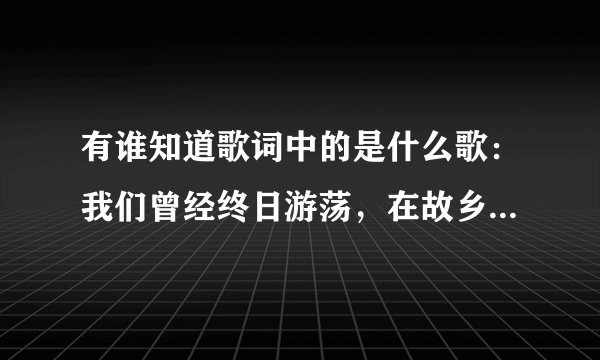 有谁知道歌词中的是什么歌：我们曾经终日游荡，在故乡的青山上，我们也曾厉经苦辛，到处奔波流浪，友谊万