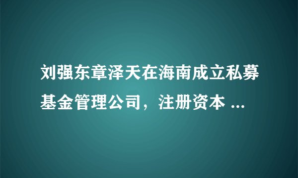 刘强东章泽天在海南成立私募基金管理公司，注册资本 1000 万，是出于哪些商业考虑？
