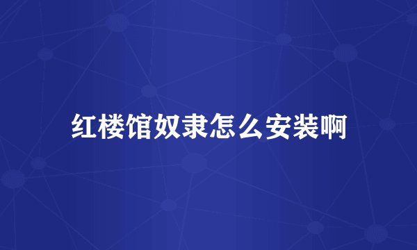 红楼馆奴隶怎么安装啊