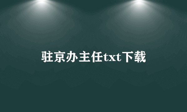 驻京办主任txt下载