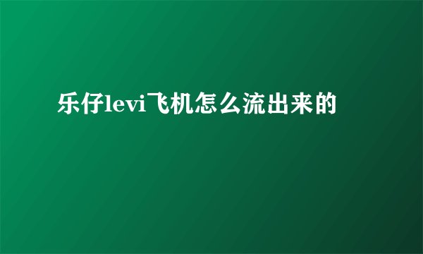 乐仔levi飞机怎么流出来的