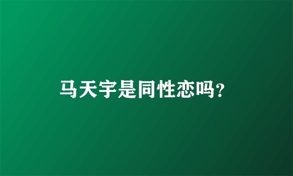 马天宇是同性恋吗？