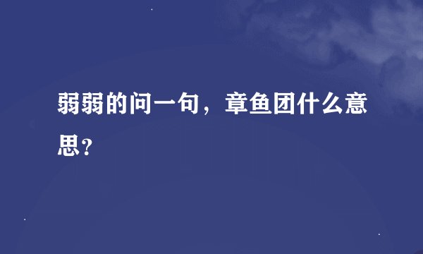 弱弱的问一句，章鱼团什么意思？