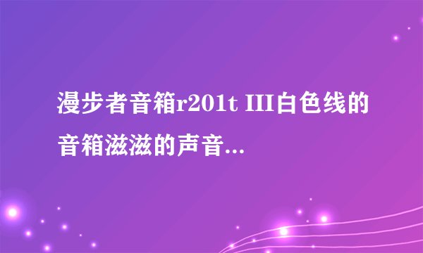 漫步者音箱r201t III白色线的音箱滋滋的声音很大怎么回事,红白对调红色线的噪音很大。