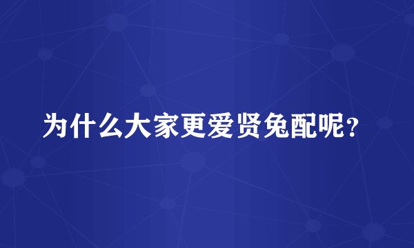 为什么大家更爱贤兔配呢？