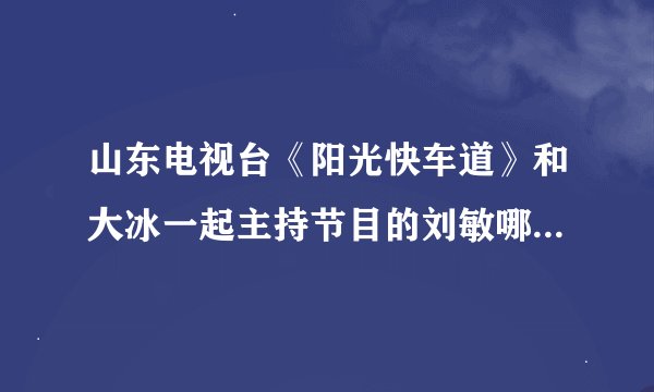 山东电视台《阳光快车道》和大冰一起主持节目的刘敏哪儿高就去了?