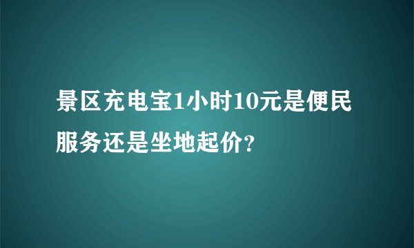 景区充电宝1小时10元是便民服务还是坐地起价？
