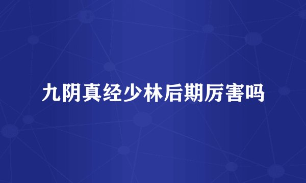九阴真经少林后期厉害吗