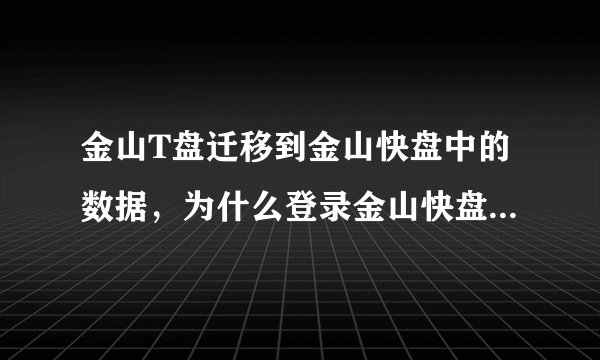 金山T盘迁移到金山快盘中的数据，为什么登录金山快盘便携版后发现数据和文件不能下载，只能查看！
