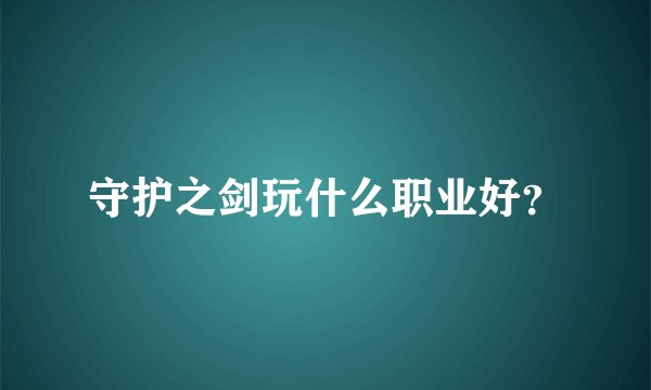 守护之剑玩什么职业好？