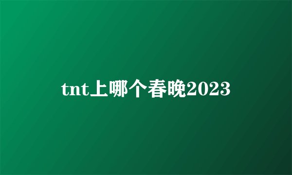 tnt上哪个春晚2023