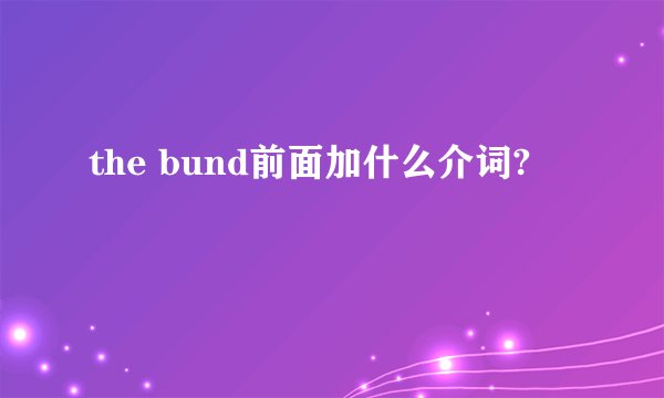the bund前面加什么介词?