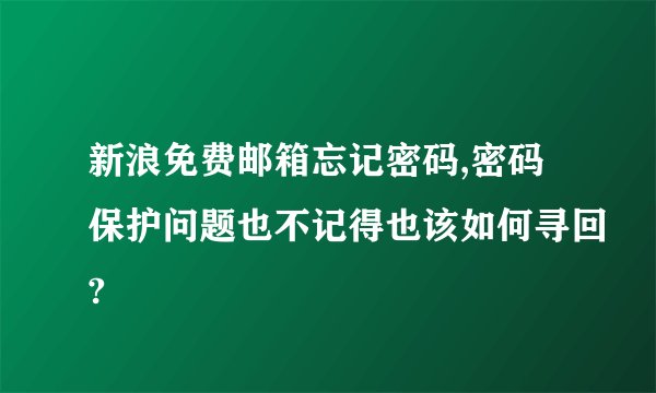 新浪免费邮箱忘记密码,密码保护问题也不记得也该如何寻回?