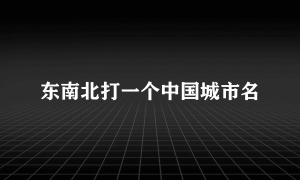 东南北打一个中国城市名