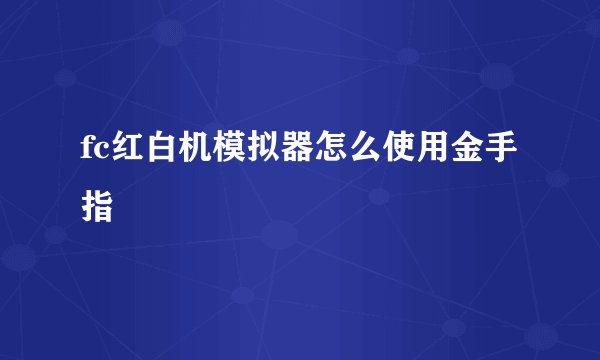 fc红白机模拟器怎么使用金手指