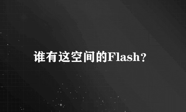 谁有这空间的Flash？