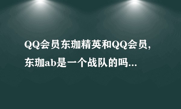 QQ会员东珈精英和QQ会员,东珈ab是一个战队的吗? 到底是精英厉害还是AX厉害,求高人指点/.