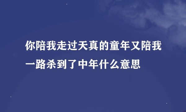 你陪我走过天真的童年又陪我一路杀到了中年什么意思