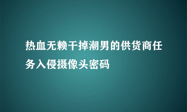 热血无赖干掉潮男的供货商任务入侵摄像头密码