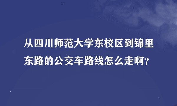 从四川师范大学东校区到锦里东路的公交车路线怎么走啊？