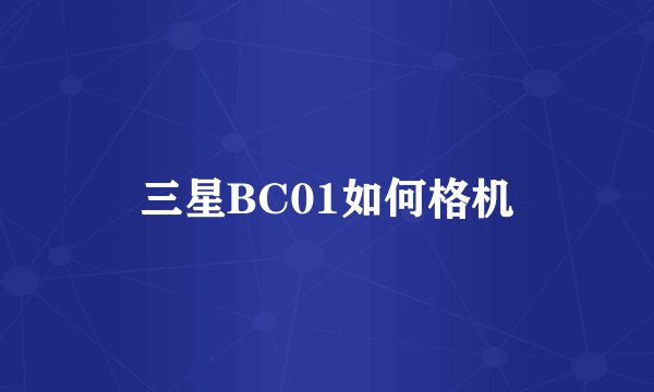 三星BC01如何格机