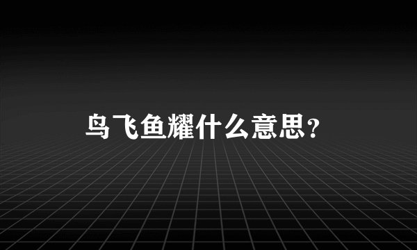 鸟飞鱼耀什么意思？